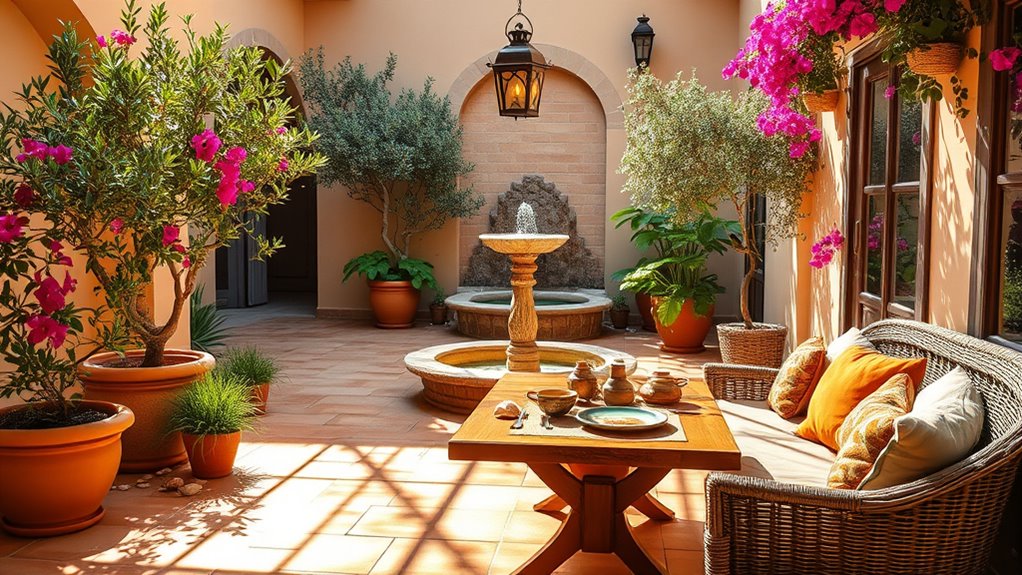 themed decor for courtyards