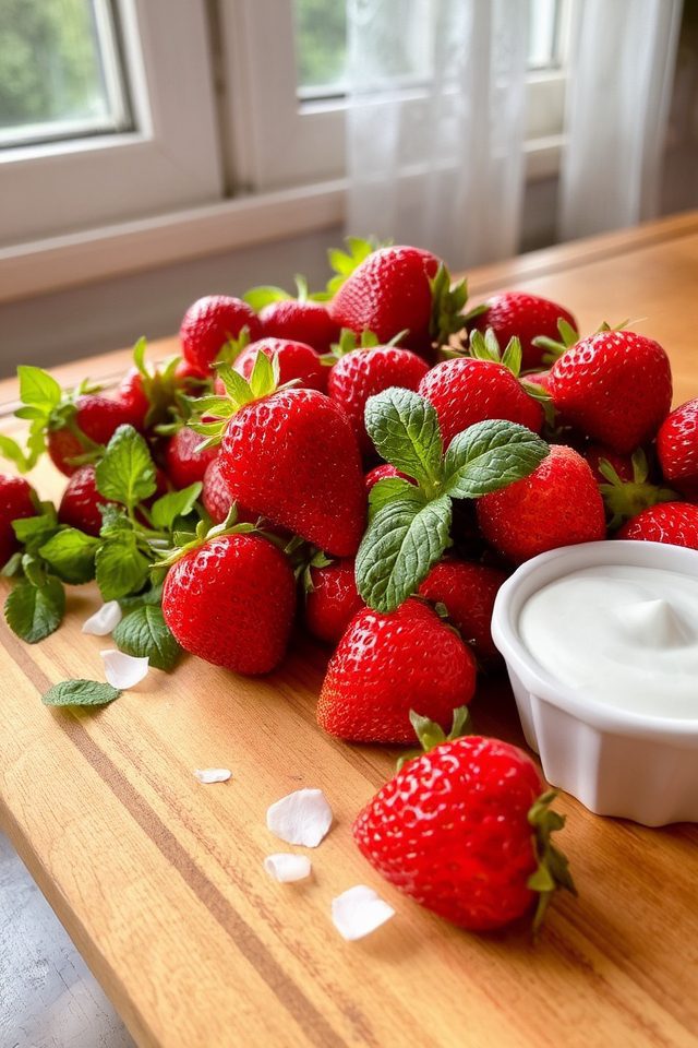 thriving strawberries in beds