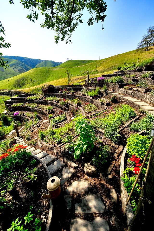 tiered gardening for slopes