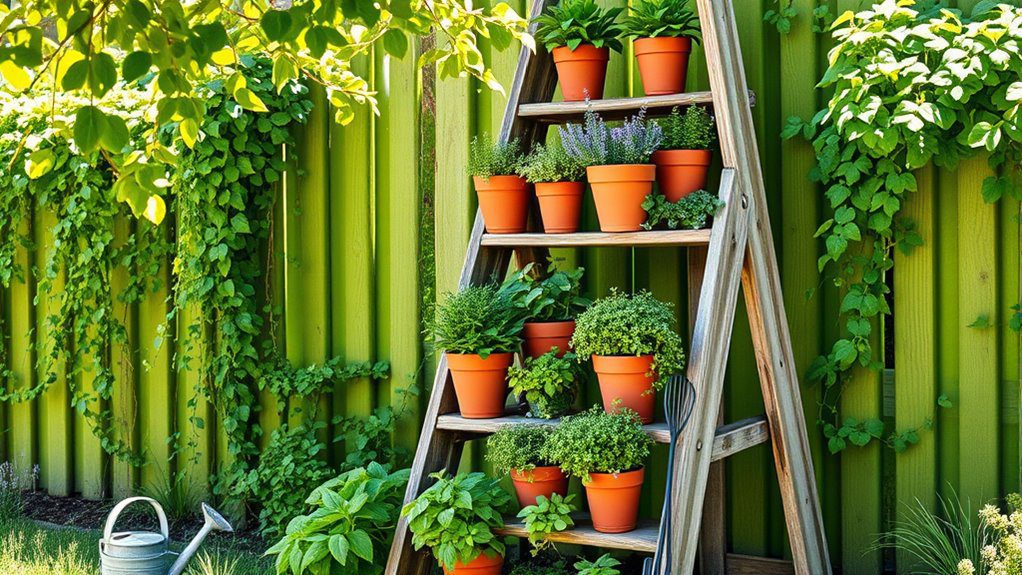 tiered herb wall display