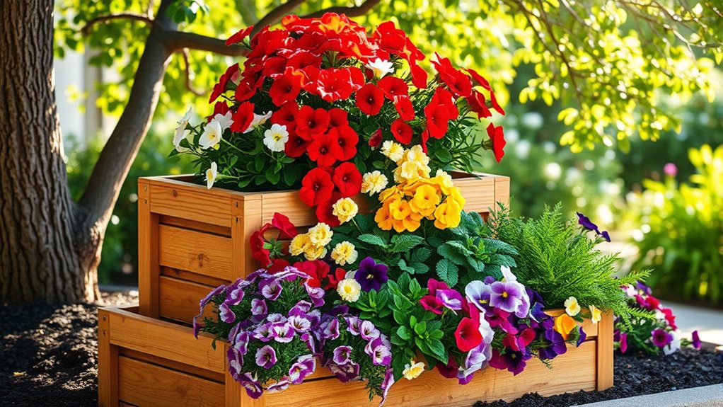 tiered planter enhances gardens