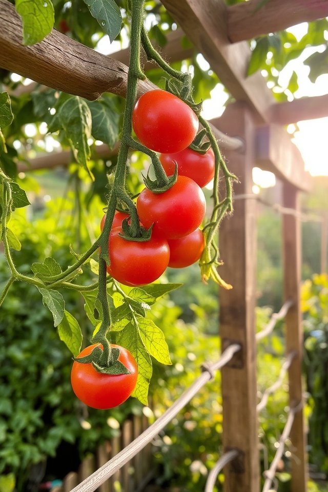 tomato trellis support structures
