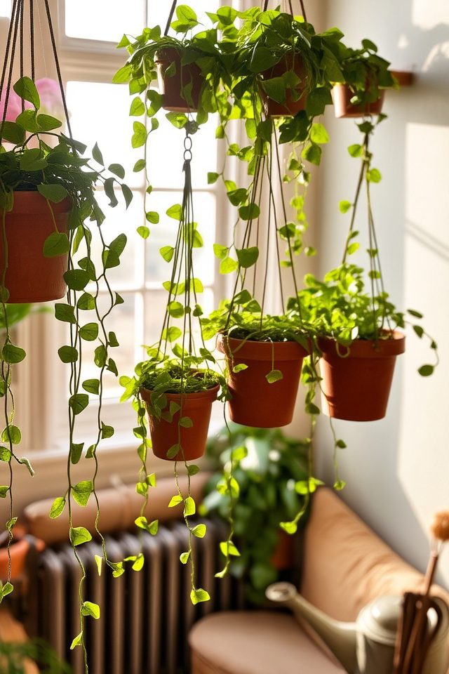 trailing plants under windows