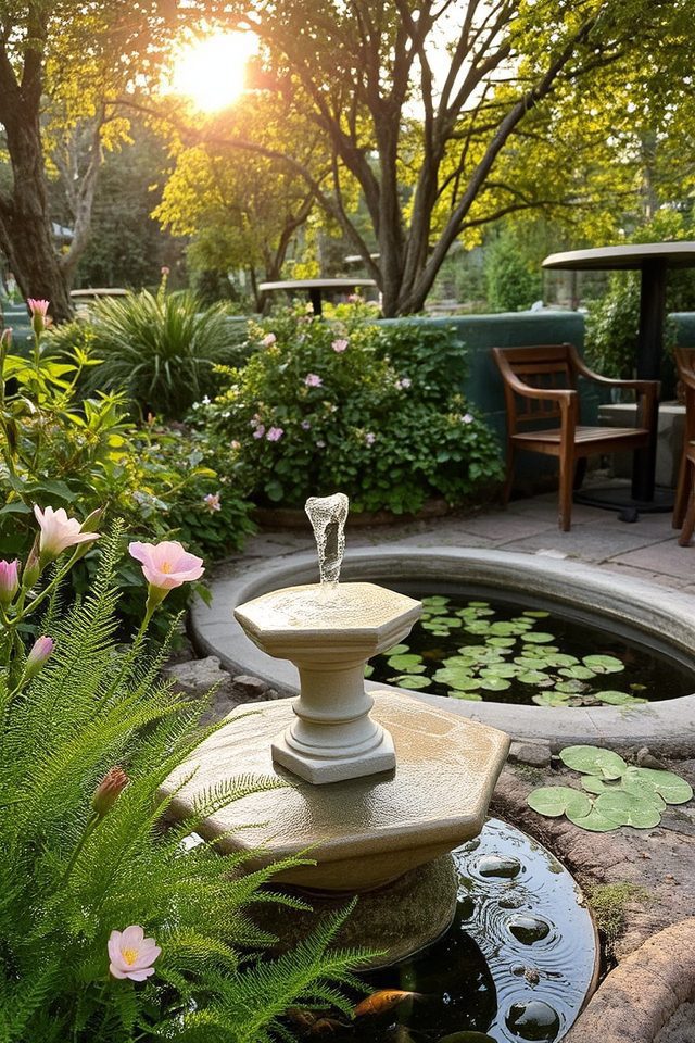 tranquil dining garden oasis