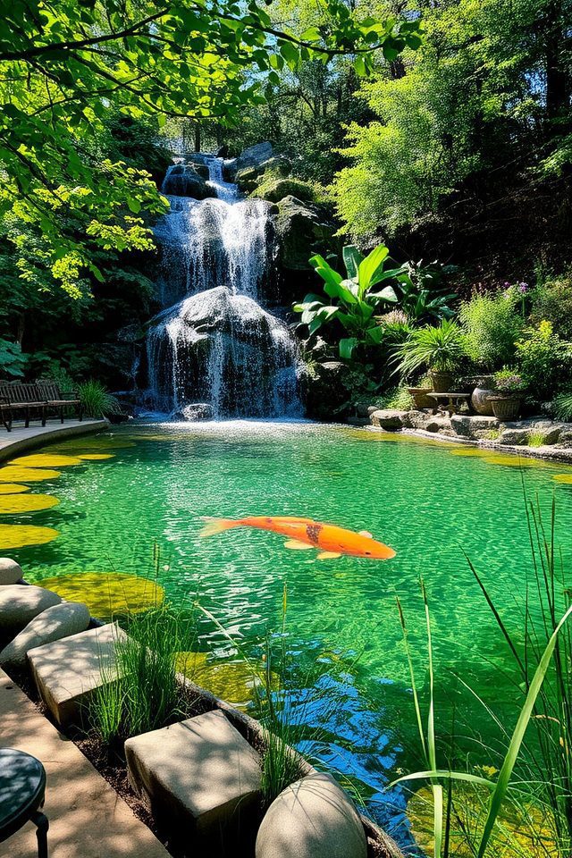 tranquil garden water features
