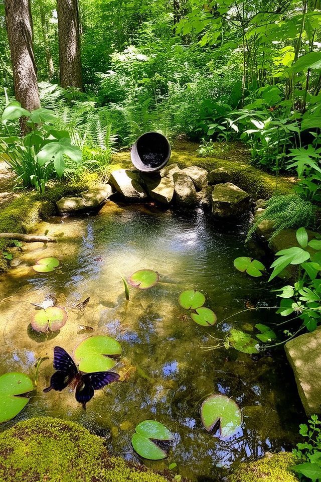 tranquil garden water features