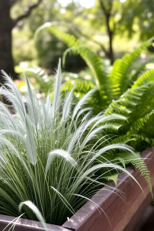 tranquil garden with ferns