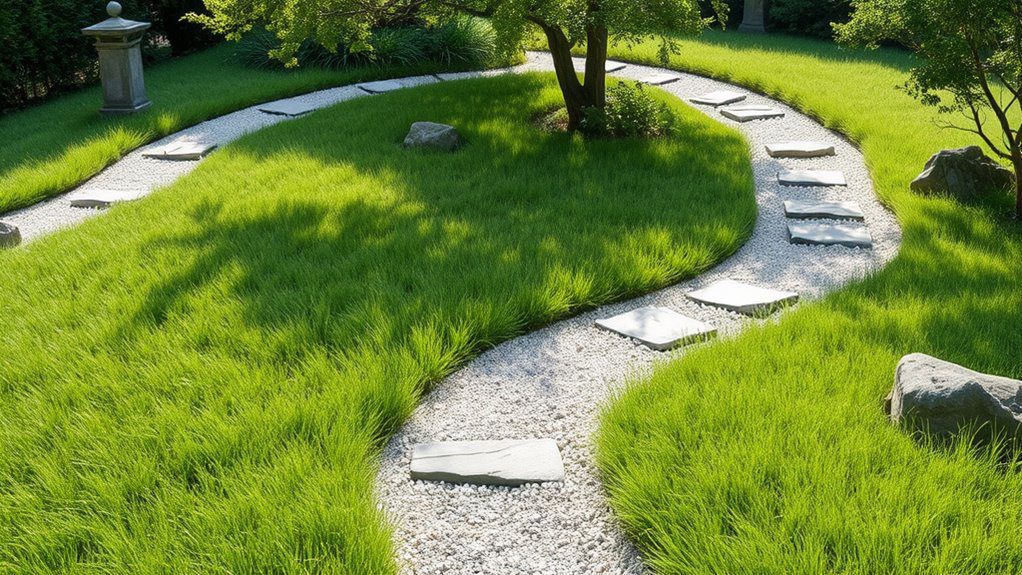 tranquil gravel walkway design