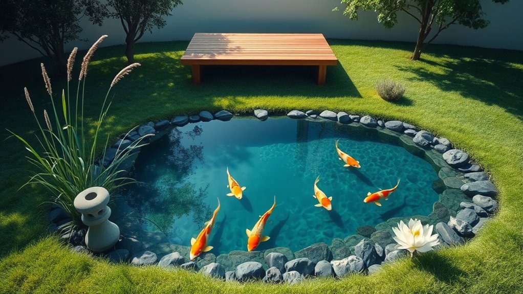 tranquil koi pond sanctuary