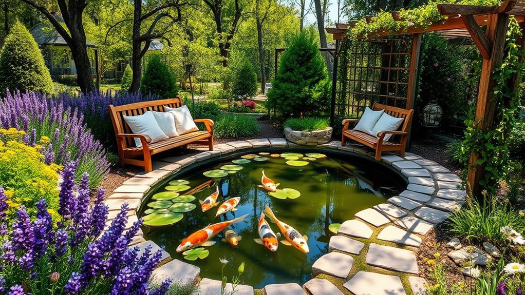tranquil koi pond sanctuary