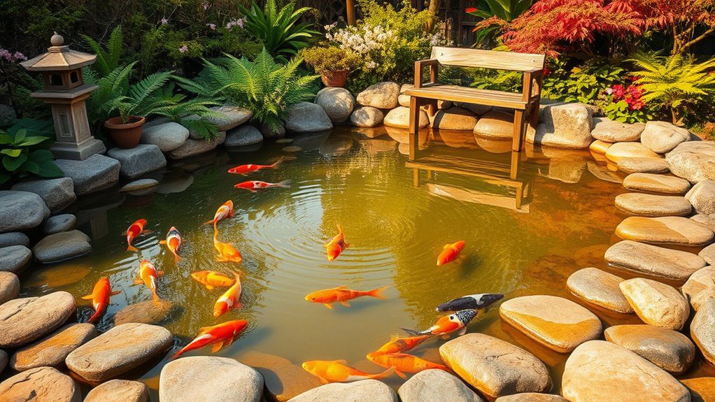 tranquil koi pond serenity