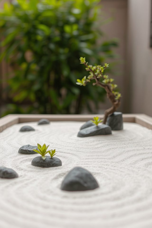 tranquil meditative miniature gardens