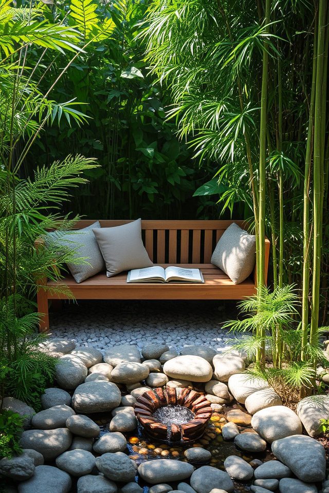 tranquil minimalist garden nook