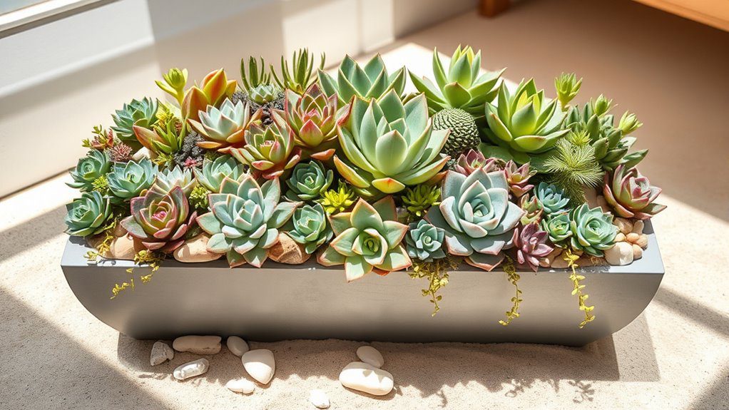 tranquil succulent garden display