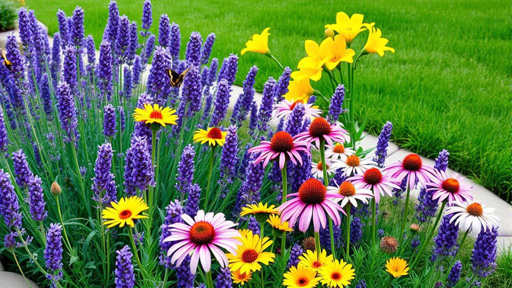 tranquil vibrant perennial borders
