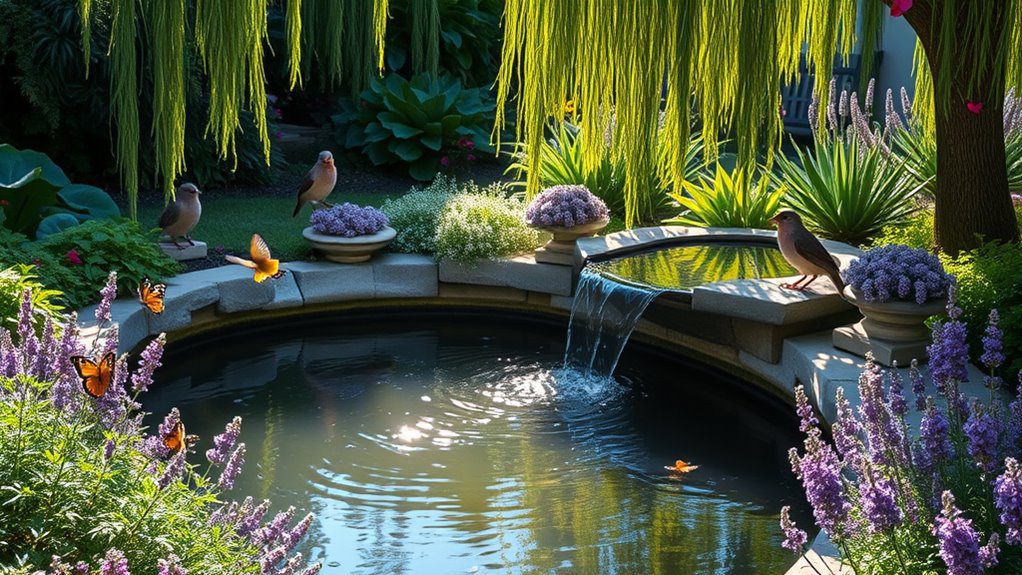 tranquil water feature installation
