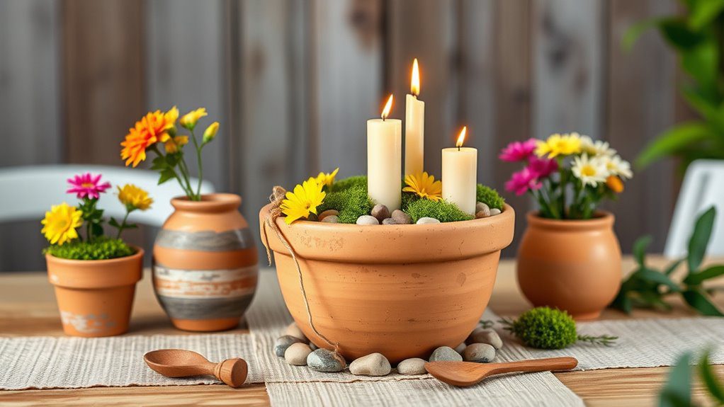 transform terracotta into centerpieces