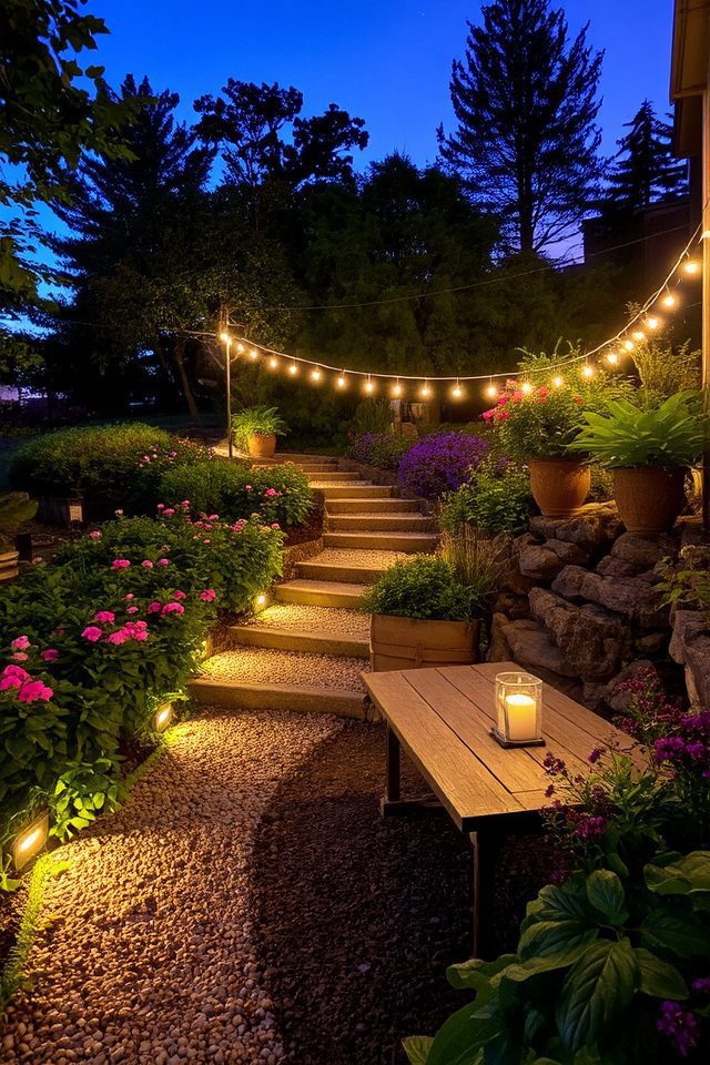 transform yard with lighting