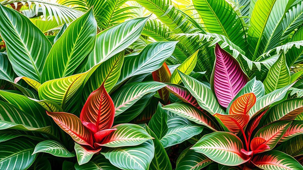 tropical foliage garden mix