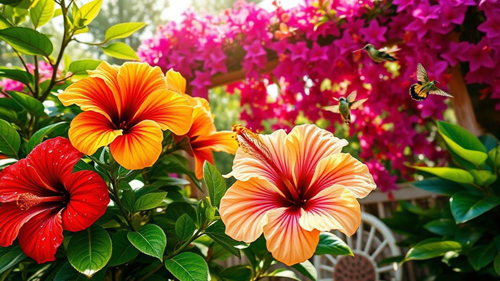 tropical garden floral display