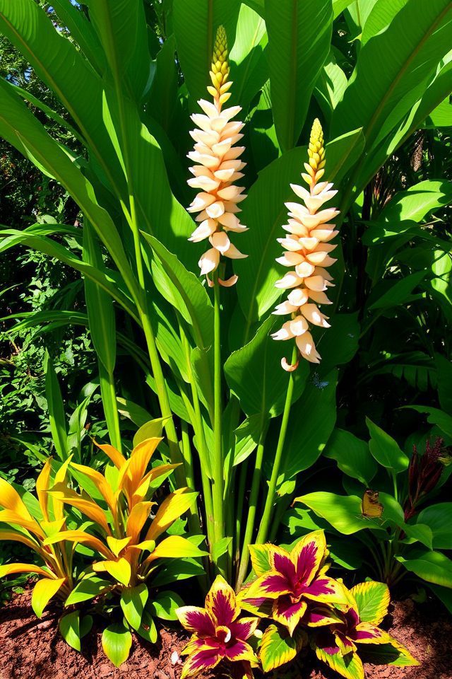 tropical ginger garden focal