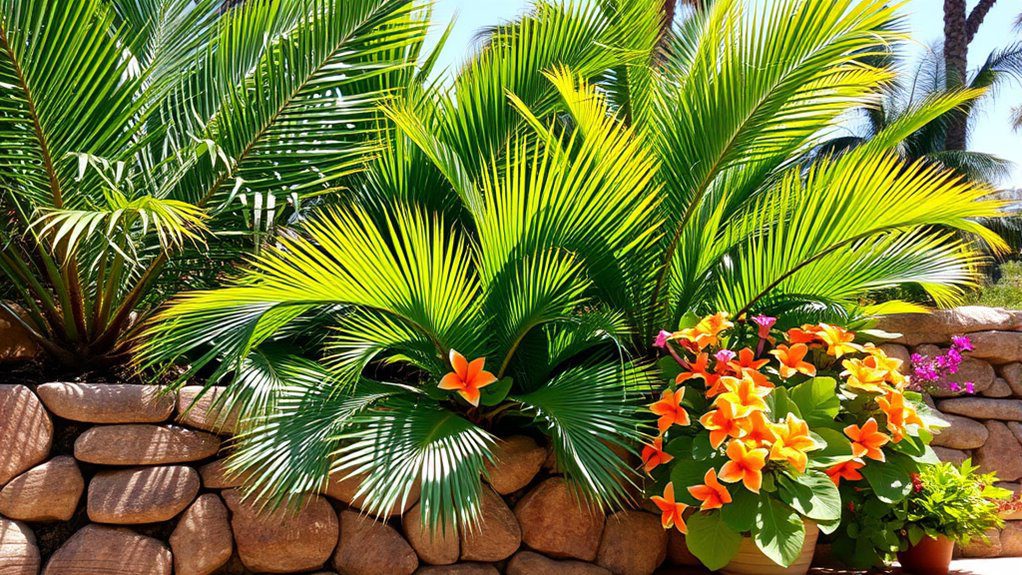 tropical palm wall design