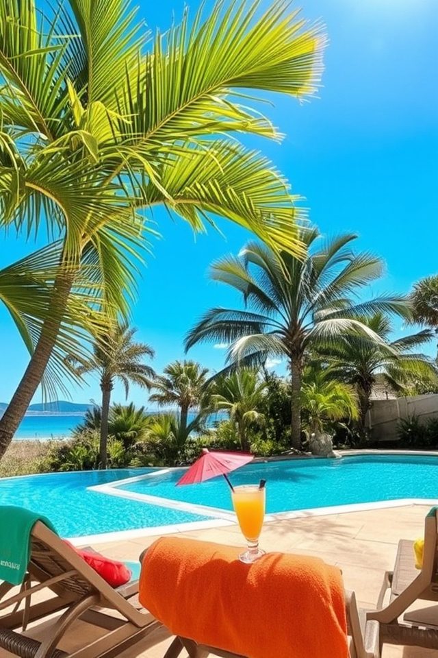 tropical palms for poolside ambiance