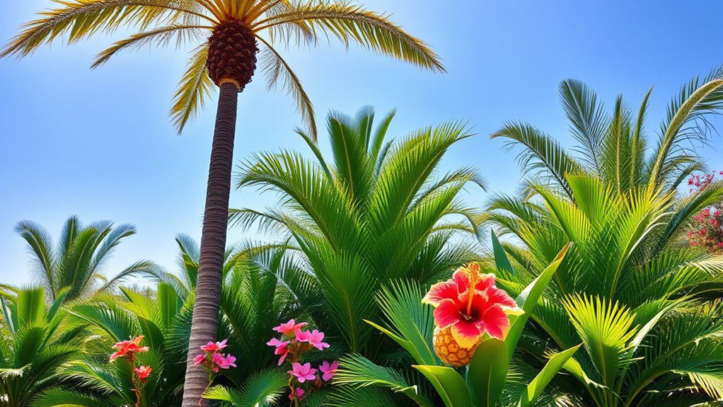 tropical palms garden arrangement