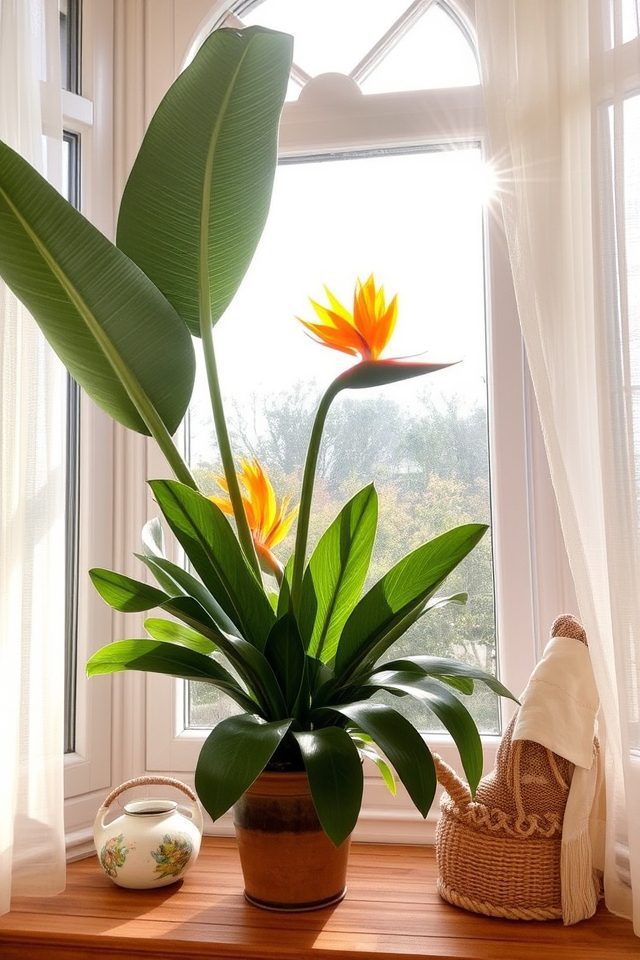 tropical plant vibrant focal point