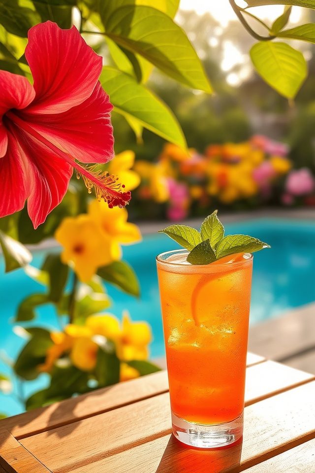 tropical poolside flower choice