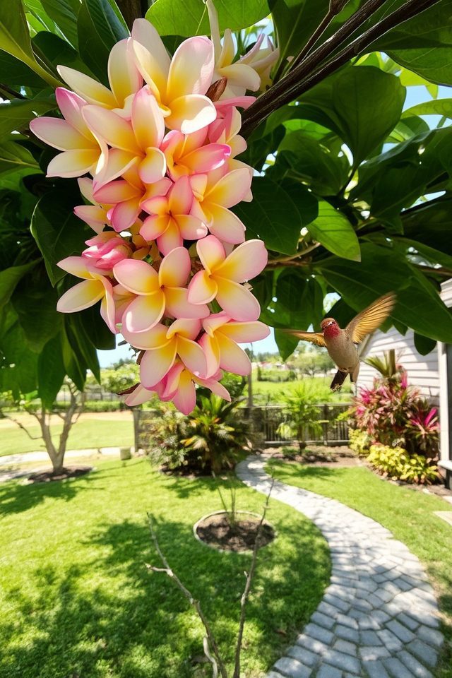 tropical tree with fragrant blossoms