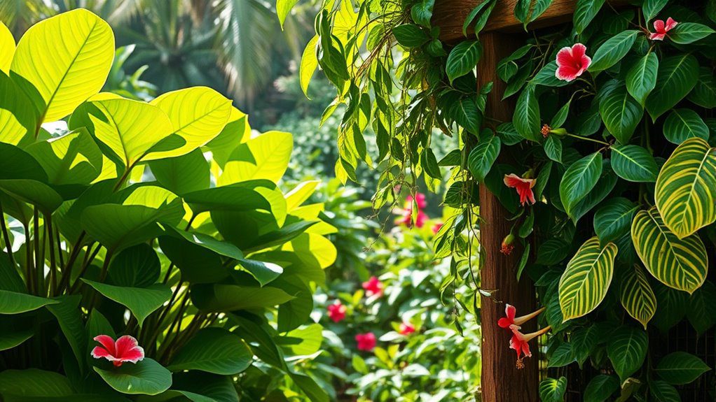 tropical vibrant foliage display