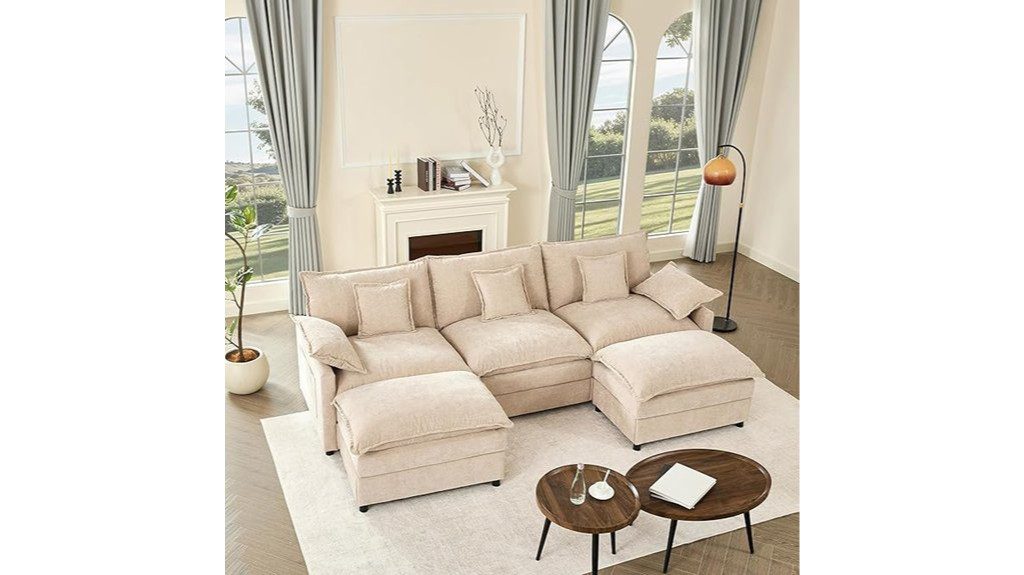u shaped sectional sofa design
