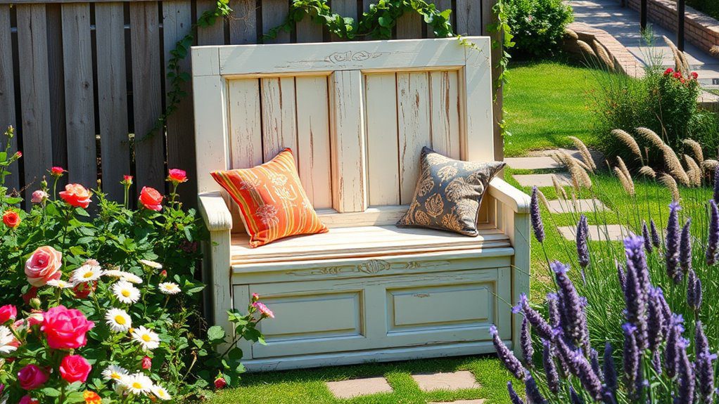 unique recycled garden bench