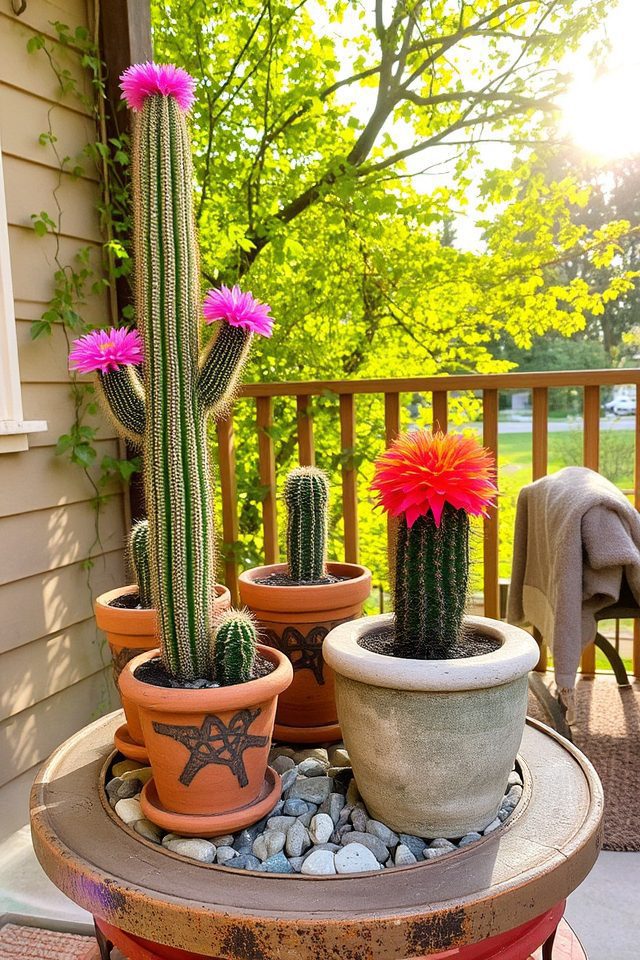 unique vibrant cacti display