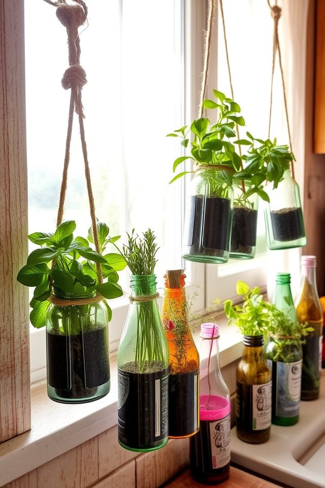 upcycled bottle planters project