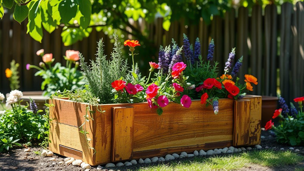 upcycled door planter project