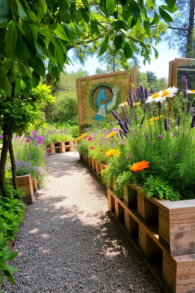 upcycled pallet garden edging