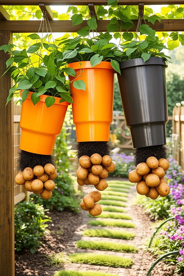 upside down potato planters