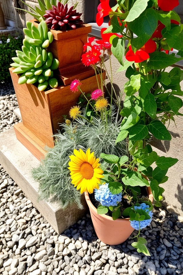 varied textures colors heights