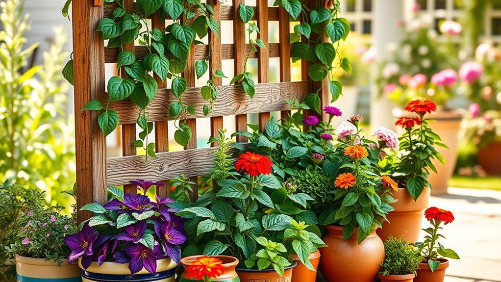 vertical container garden setup