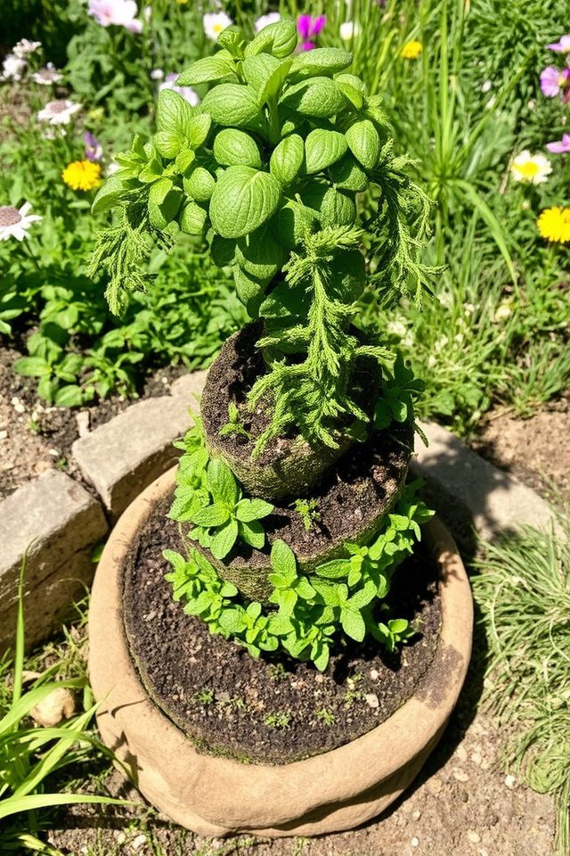 vertical garden herb spiral