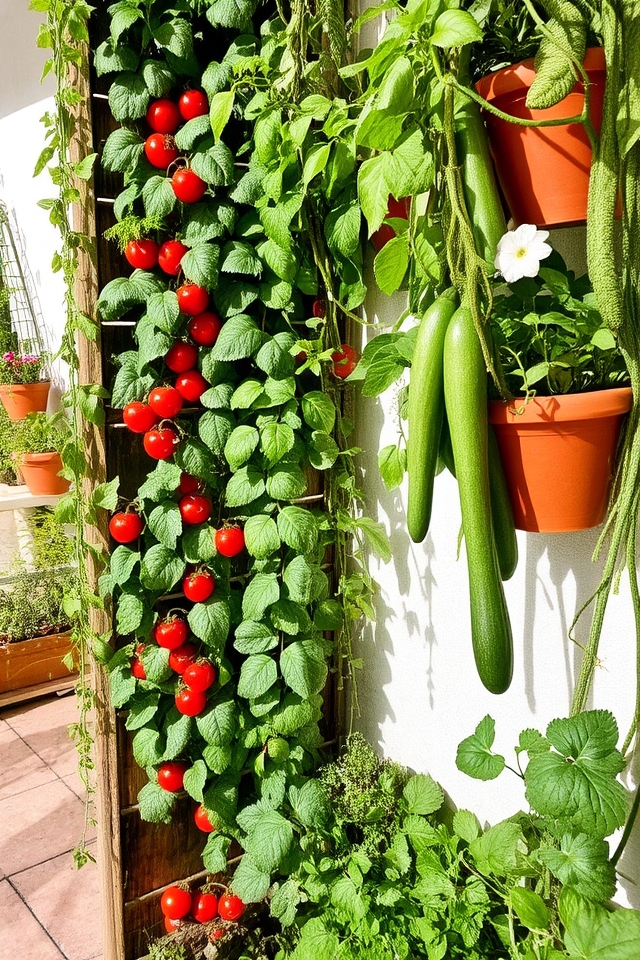 vertical garden with edibles