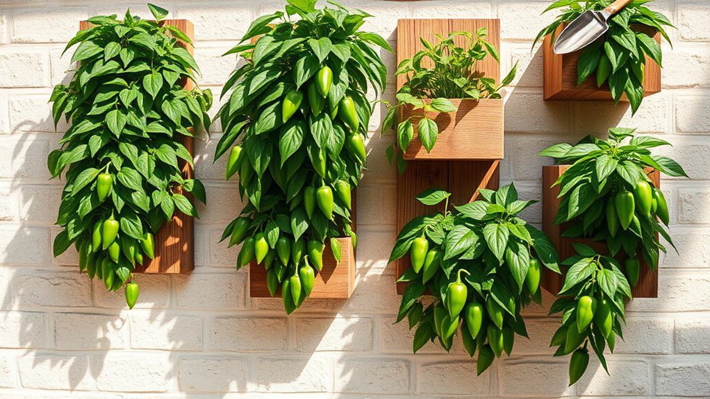vertical garden with jalape os
