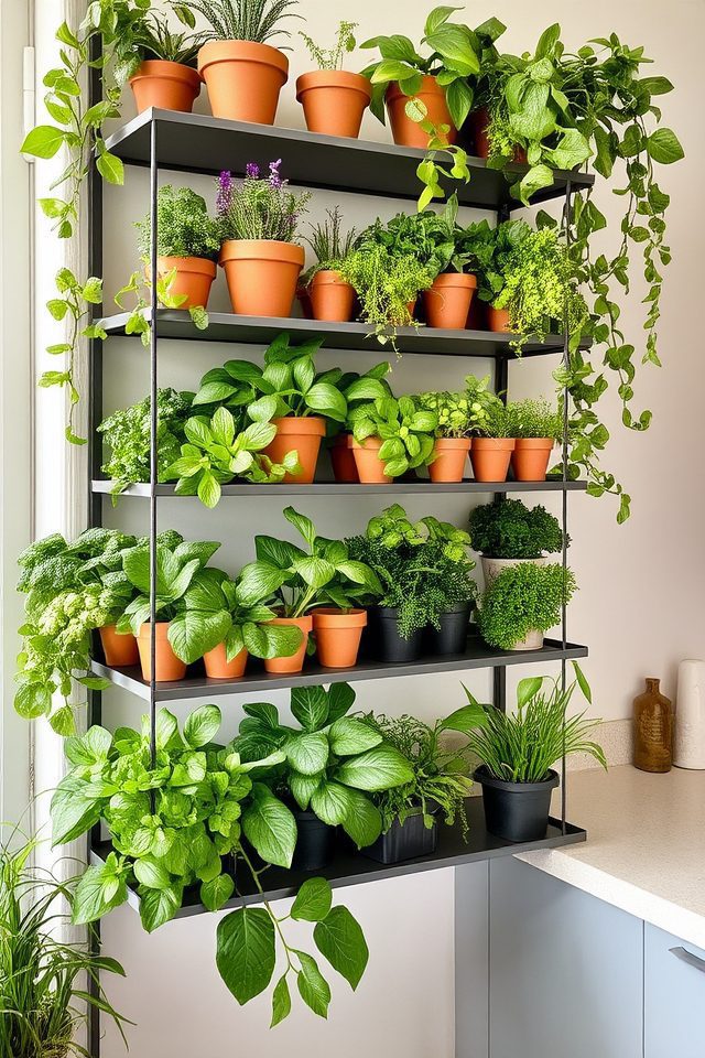 vertical gardening with shelving