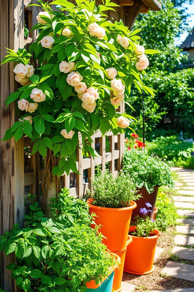 vertical gardens with peaches