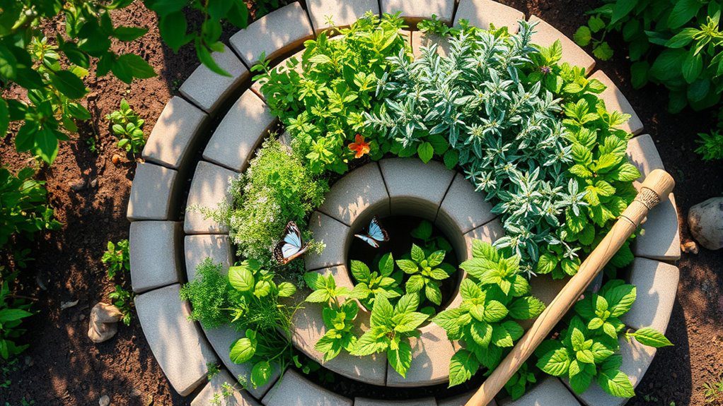 vertical herb garden spiral