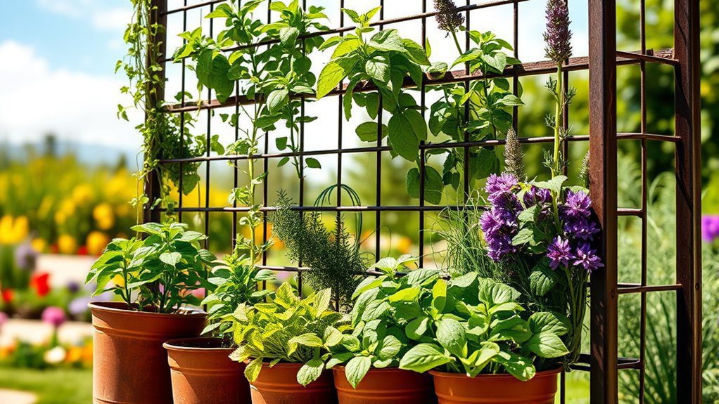 vertical herb gardening structure