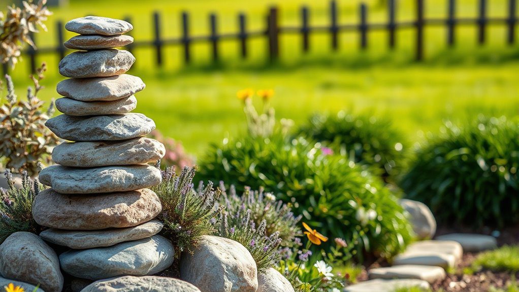 vertical interest with rocks