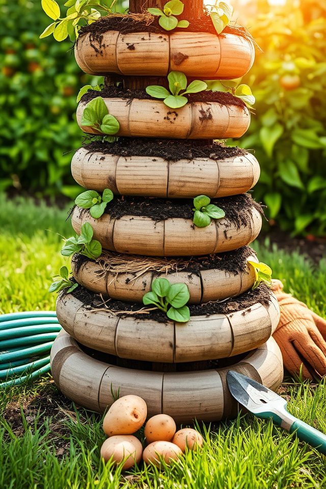 vertical potato gardening solution